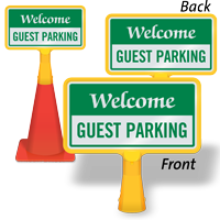 Welcome Guest Parking ConeBoss Sign