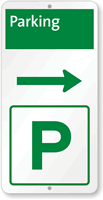 Right Side Parking Sign with Symbol