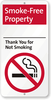 Smoke-Free Property Thank You For Not Smoking Sign