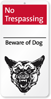 No Trespassing Beware Of Dog iParking Sign