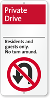 Private Drive, Residents and Guests iParking Sign