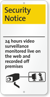 Under 24 Hour Video Surveillance iParking Sign