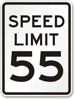 Speed Limit 55 MPH Aluminum Speed Limit Sign