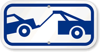 Tow Away Truck Symbol, in Blue