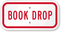 BOOK DROP Sign