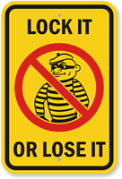 Lock It Or Lose It Crime Watch Sign