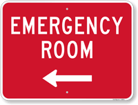 Emergency Room Sign with Arrow