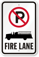 Fire Lane Sign (With No Parking Symbol)