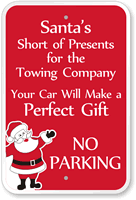 Funny Santa No Parking Sign