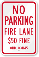 Missouri Fire Lane No Parking Sign