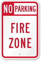 NO PARKING FIRE ZONE Sign