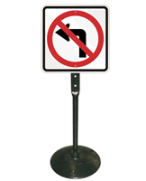 No Wide Left Turn Sign & Post Kit