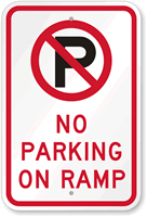 No Parking On Ramp Sign (With Graphic)