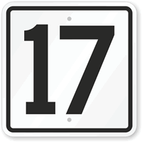 Parking Spot Number 17 Sign