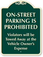 On Street Parking Prohibited Sign