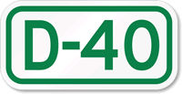 Parking Space Sign D-40