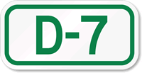 Parking Space Sign D-7