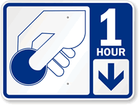 1 Hour Pay Parking Sign with Symbol