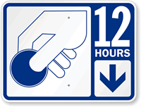 12 Hour Pay Parking Sign with Symbol