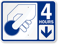 4 Hour Pay Parking Sign with Symbol