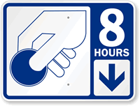 8 Hour Pay Parking Sign with Symbol