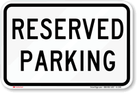 Reserved Parking (black) Aluminum Parking Sign