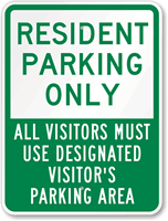 Resident Parking Only Sign