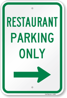 Restaurant Parking Arrow Sign