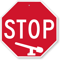 STOP Sign with Boom Gate Symbol