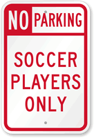 Soccer Players Parking Sign
