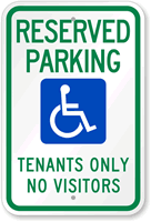 Tenants Reserved Parking Sign (With Graphic)