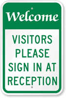 Welcome, Visitor Please Sign In At Reception Sign