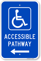 Handicap Accessible Pathway Sign with Arrow