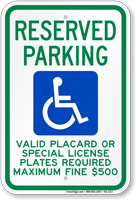 Hawaii Reserved Accessible Parking, License Required Sign