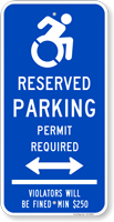 Connecticut Handicap Parking Permit Required Sign