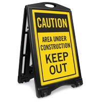 Area Under Construction Keep Out Portable Sign Kit