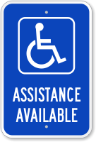 Assistance Available With Handicap Symbol Ada Sign