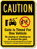 Automatic Gate Timed For One Vehicle Sign