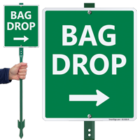 Directional Bag Drop Sign & Stake Kit