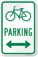 Bicycle Parking Sign with Arrow