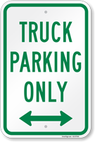 Truck Parking Only Sign with Arrow