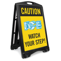 Caution Ice Watch Your Step Sidewalk Sign