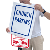 Church Parking Temporary Sign Cover