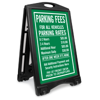 Customized Parking Fees Sidewalk Sign