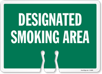 Designated Smoking Area Cone Top Warning Sign
