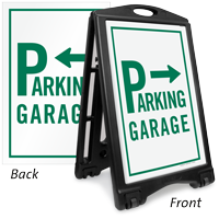 Garage Parking Directional Sidewalk Sign