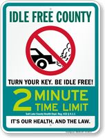 State Idle Sign for Salt Lake County, Utah