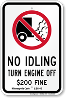 State Idle Sign for Minneapolis, Minnesota