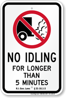 State Idle Sign for Philadelphia, Heavy Diesel Vehicles