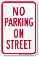 No Parking On Street Sign